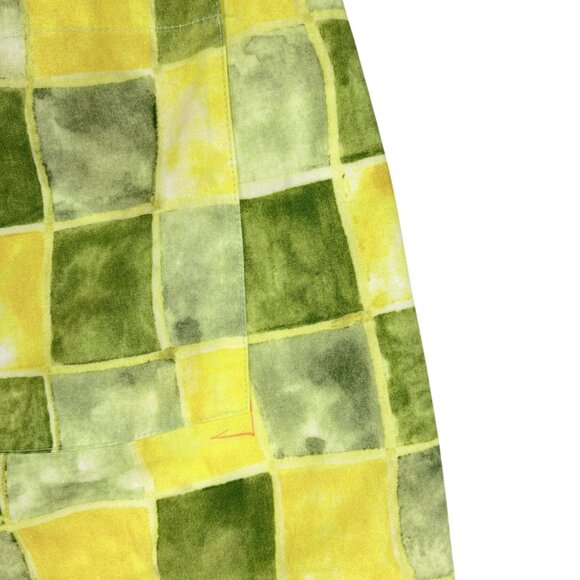 Zara Women's Green & Yellow Checkered Cotton Drawstring Shorts Size Small NWOT - Picture 3 of 11